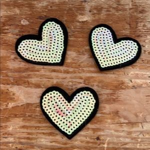 Set of three sequence hearts iron on patch